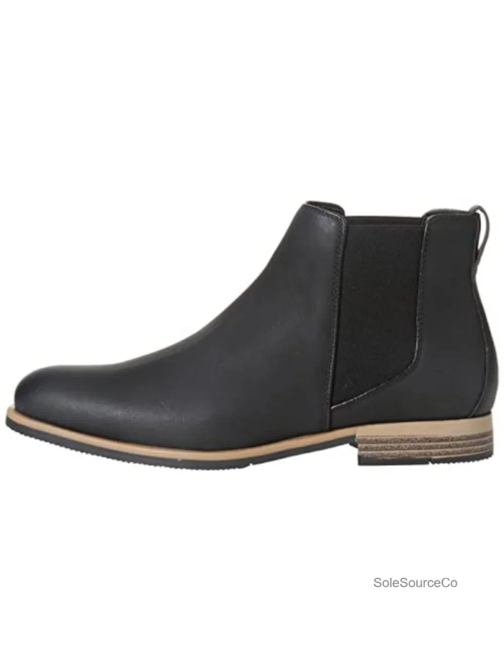 Men's Slip On Chelsea Ankle Boot Faux Leather Pull-On Almond Toe